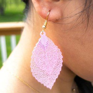 Double Leaf Earrings - Multiple Colors
